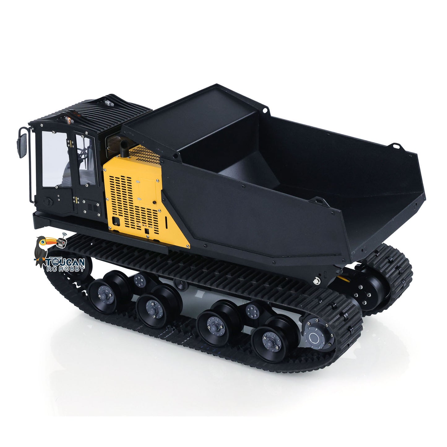 Fast Free Shipping 1/14 RC Hydraulic Crawler Dump Truck T14R Metal Tracked Tipper RTR Construction Machine Flysky ST8 Radio Light Sound Battery
