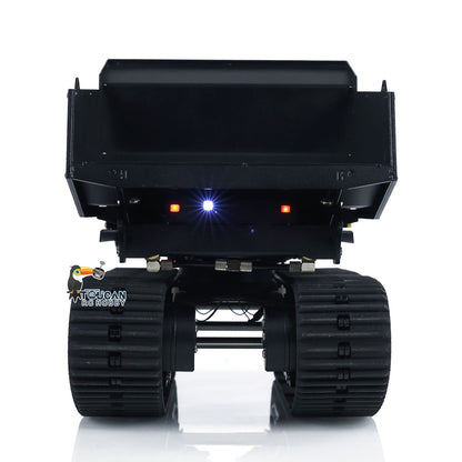 US Stock 1/14 RC Hydraulic Crawler Dump Truck T14R Metal Tracked Tipper RTR Construction Machine Flysky ST8 Radio Light Battery