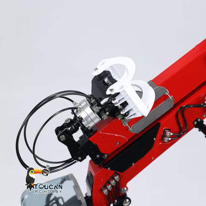 LESU 1/14 Metal RC Hydraulic Timber Crane Fly Jib 360 Degree Rotation 3-Stage Telescopic Arms for Remote Control Tractor Truck