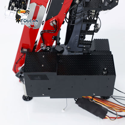 LESU 1/14 Metal RC Hydraulic Timber Crane Fly Jib 360 Degree Rotation 3-Stage Telescopic Arms for Remote Control Tractor Truck