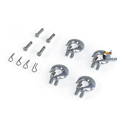 US Stock 4pcs 1/14 Metal Hooks for Remote Control Engineering Vehicles RC Truck Trailer Loader DIY Model Parts for Adults