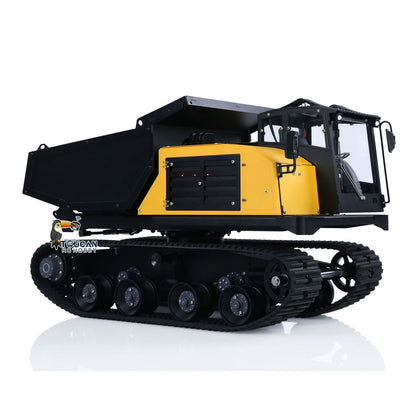 Fast Free Shipping 1/14 RC Hydraulic Crawler Dump Truck T14R Metal Tracked Tipper RTR Construction Machine Flysky ST8 Radio Light Sound Battery