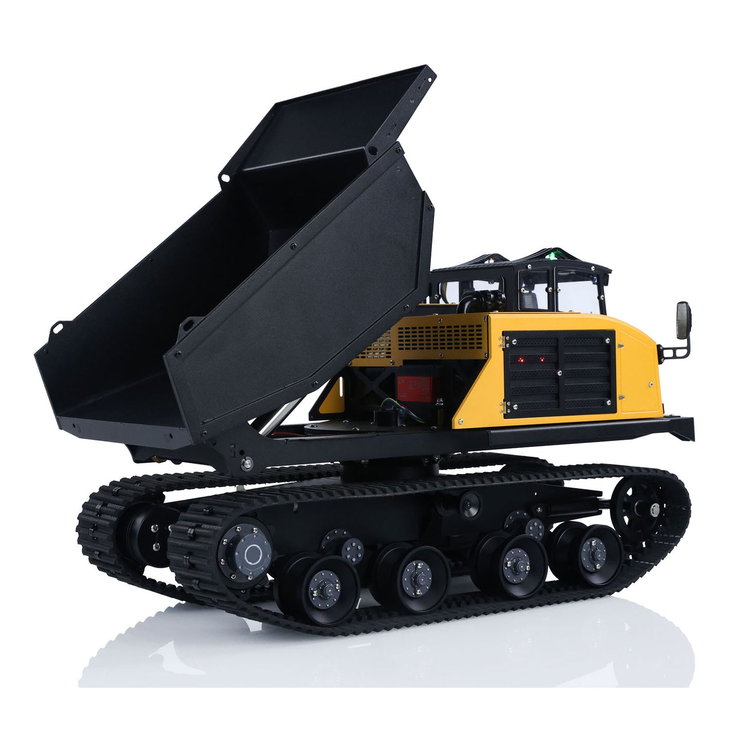 Metal 1/14 RC Hydraulic Crawler Dump Truck T14R Radio Controlled Tracked Tipper RTR Construction Vehicle ST8 Light Sound Battery