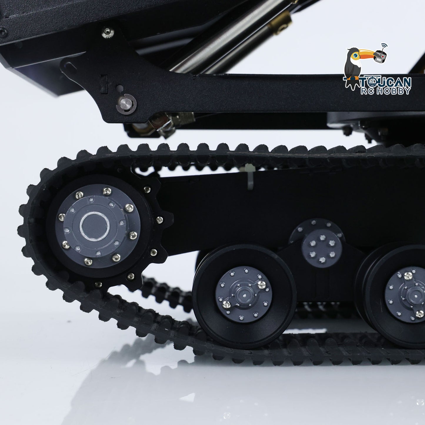WKLC Metal 1/14 RC Hydraulic Crawler Dump Truck T14R Radio Controlled Tracked Tipper RTR Construction Vehicle ST8 Light Sound Battery