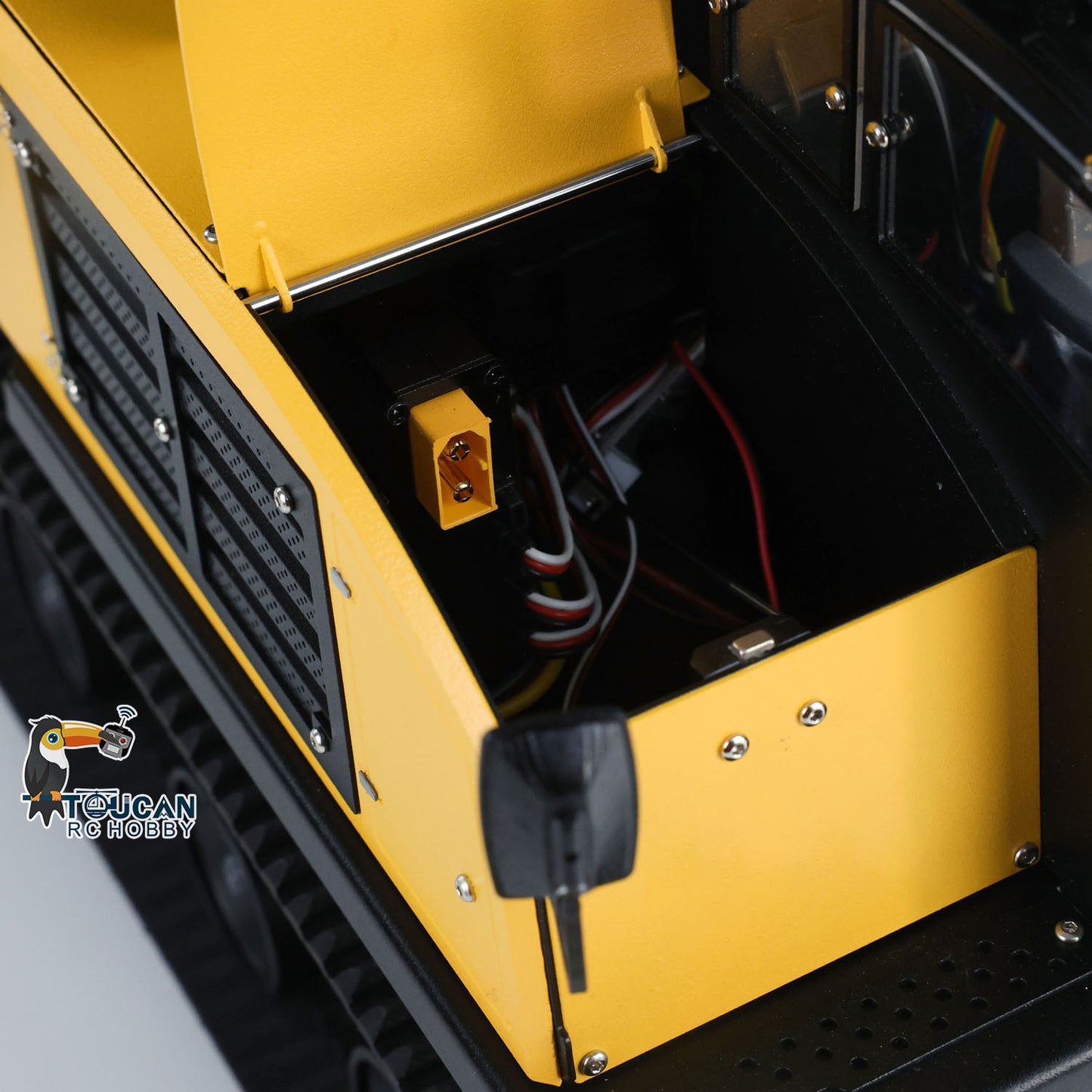 WKLC Metal 1/14 RC Hydraulic Crawler Dump Truck T14R Radio Controlled Tracked Tipper RTR Construction Vehicle ST8 Light Sound Battery