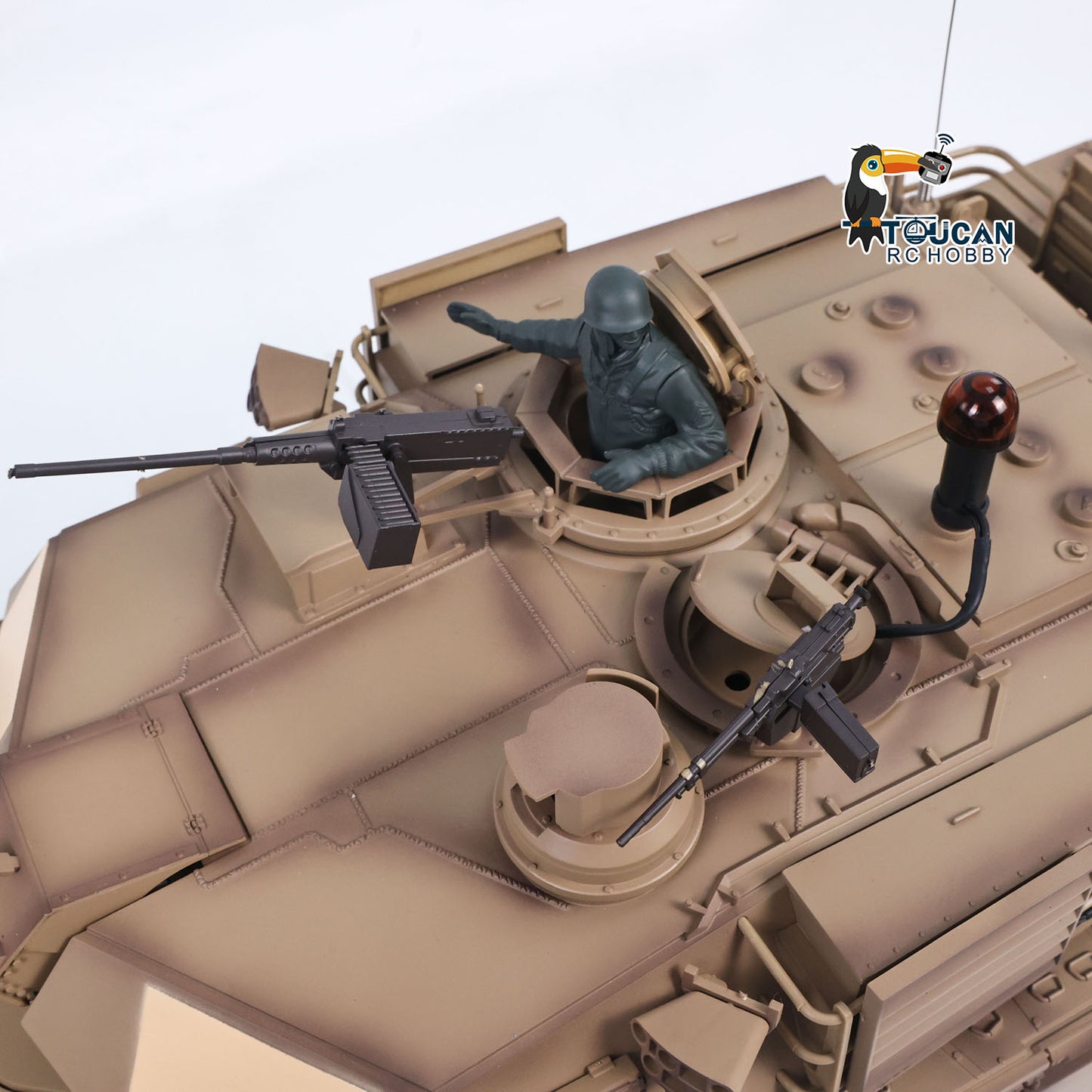 1/16 RC Main Battle Tank Abrams M1A2 Metal Chassis Wheels Steel Gearbox Turret 360 Rotation Barrel Recoil Elevation Battery