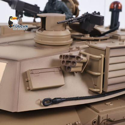 1/16 RC Main Battle Tank Abrams M1A2 Metal Chassis Wheels Steel Gearbox Turret 360 Rotation Barrel Recoil Elevation Battery