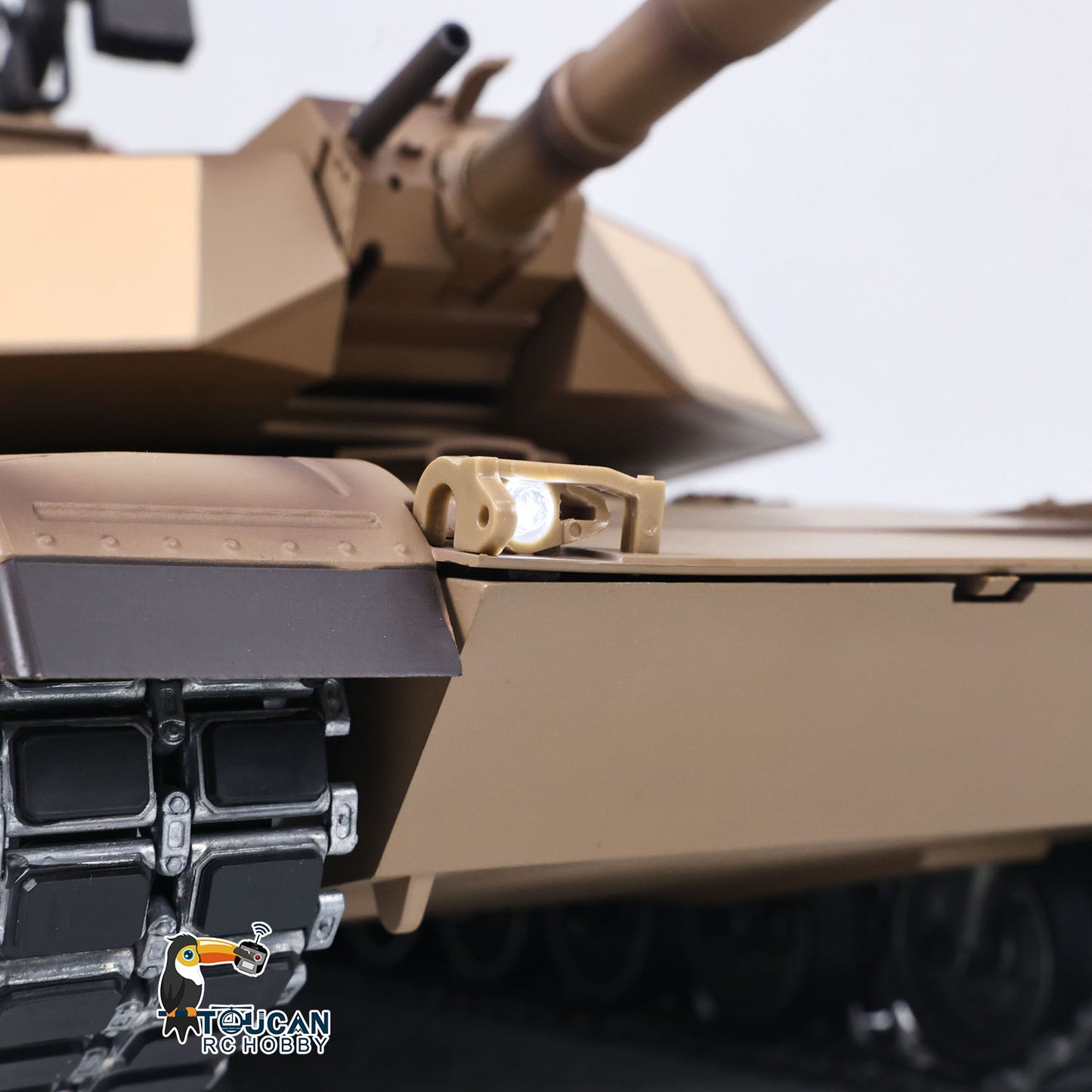 1/16 RC Main Battle Tank Abrams M1A2 Metal Chassis Wheels Steel Gearbox Turret 360 Rotation Barrel Recoil Elevation Battery