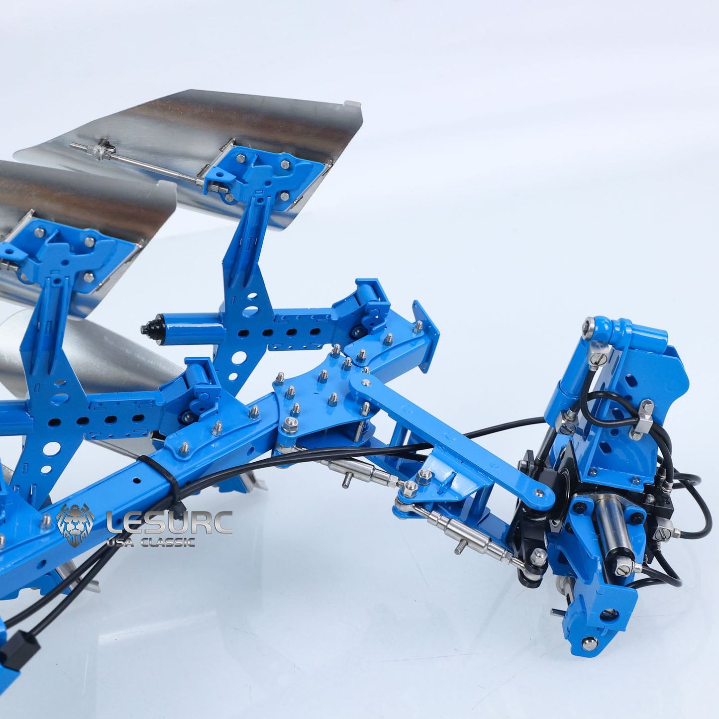 LESU C0072 1/14 Metal Hydraulic Mounted Reversible Plow Upgrade Attachment for AOUE 1050 RC Walking Tractor Agricultural Vehicle Model