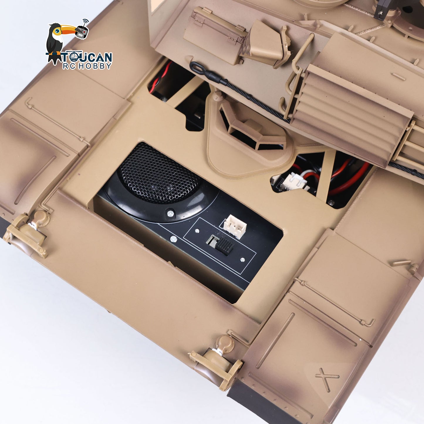 1/16 RC Main Battle Tank Abrams M1A2 Metal Chassis Wheels Steel Gearbox Turret 360 Rotation Barrel Recoil Elevation Battery