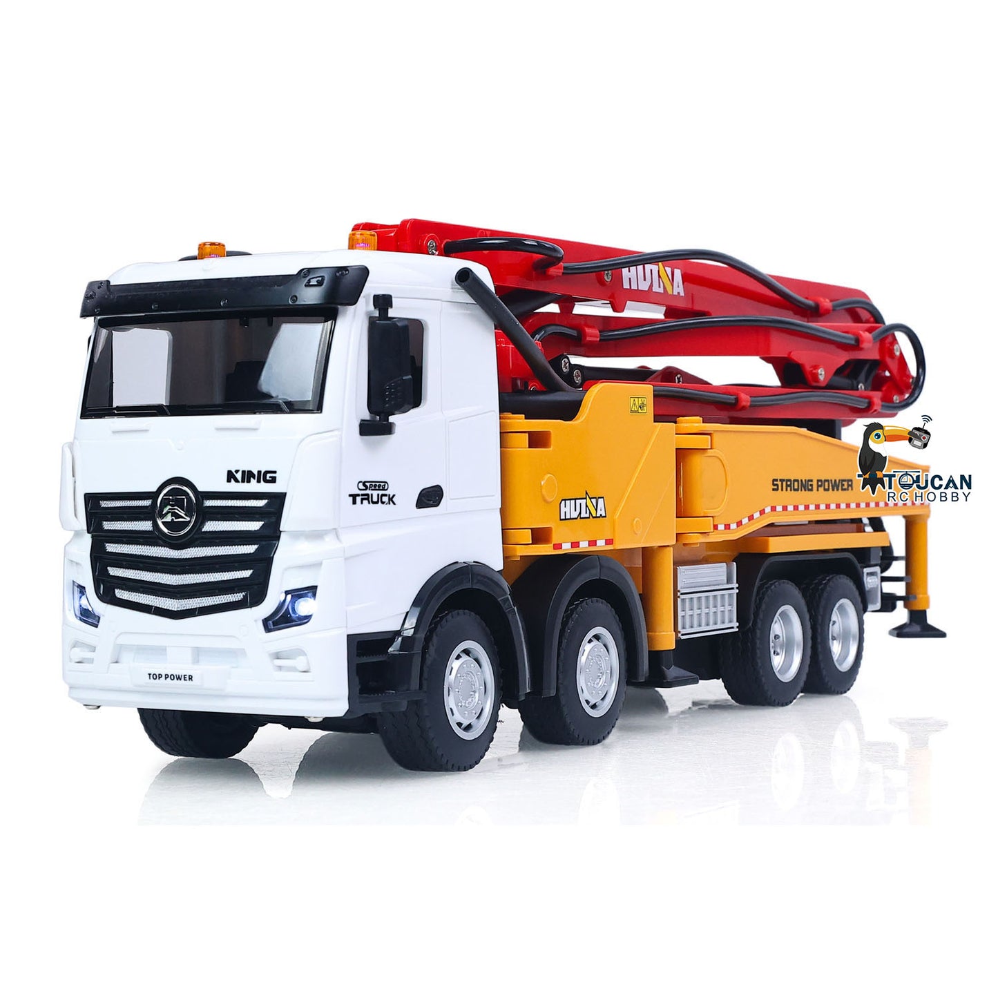 US Stock HUINA 1/18 Remote Control Concrete Pump Truck 1381 Engineering Vehicle Finished Model RTR Manual Support Leg Light Sound Effects