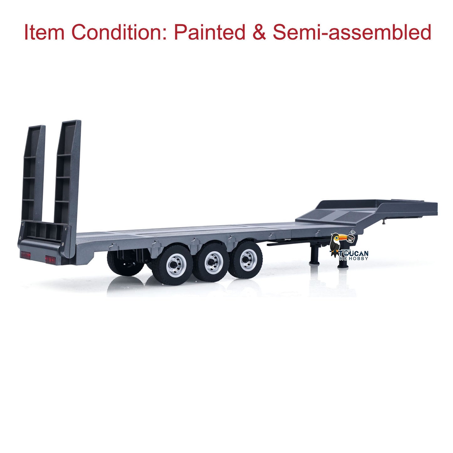 Fast Free Shipping 73.5CM Plastic Semi Trailer Flatbed 1502 for 1/18 Remote Control Tractor Truck HUINA 1501 Electronic Support Legs Tail Board