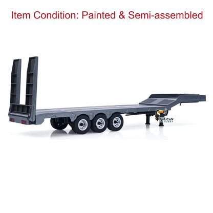 Fast Free Shipping 73.5CM Plastic Semi Trailer Flatbed 1502 for 1/18 Remote Control Tractor Truck HUINA 1501 Electronic Support Legs Tail Board