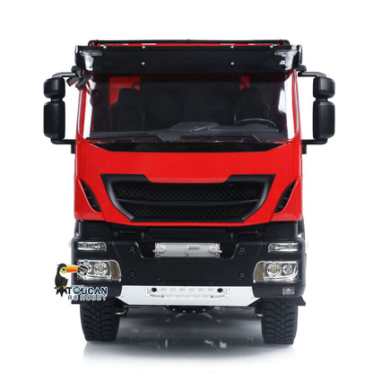 1/14 8x8 Metal Hydraulic RC Dump Truck Remote Control Tipper Car Sound Lights Assembled Painted Model ESC Motor Servo