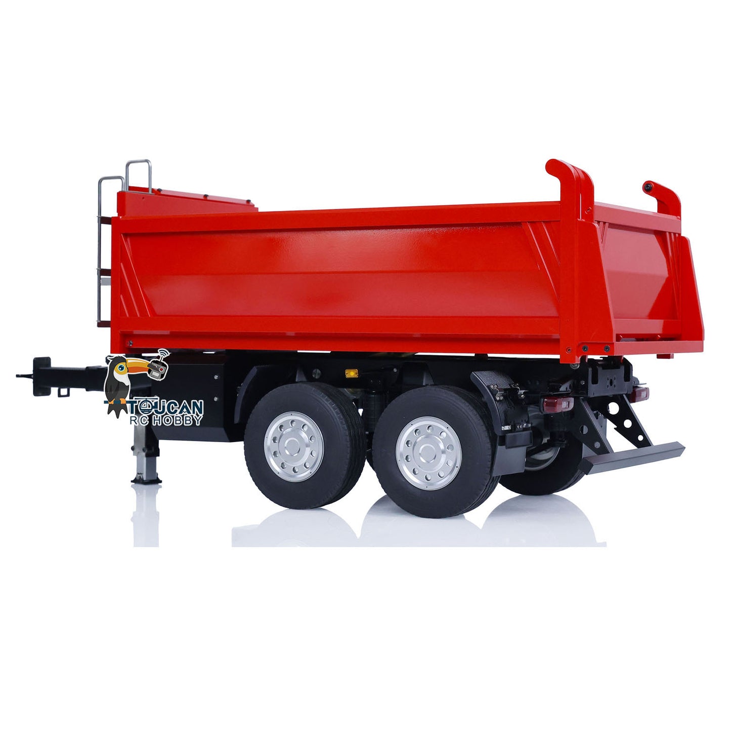 LESU A0051-C 1/14 Metal Full Dump Trailer 2-Axle Heavy Haul Transport Vehicle Electric Landing Legs LED Lights for RC Tractor Truck DIY Models for Model Enthusiast