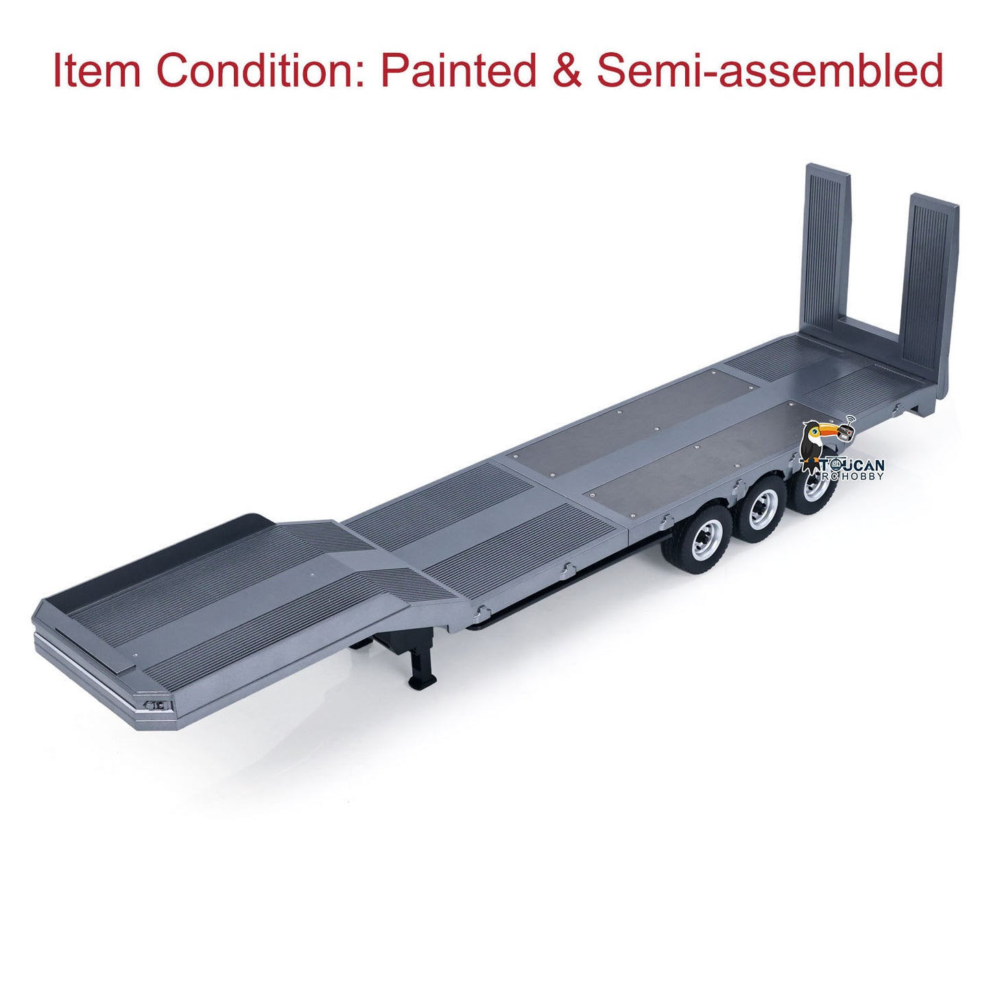 Fast Free Shipping 73.5CM Plastic Semi Trailer Flatbed 1502 for 1/18 Remote Control Tractor Truck HUINA 1501 Electronic Support Legs Tail Board