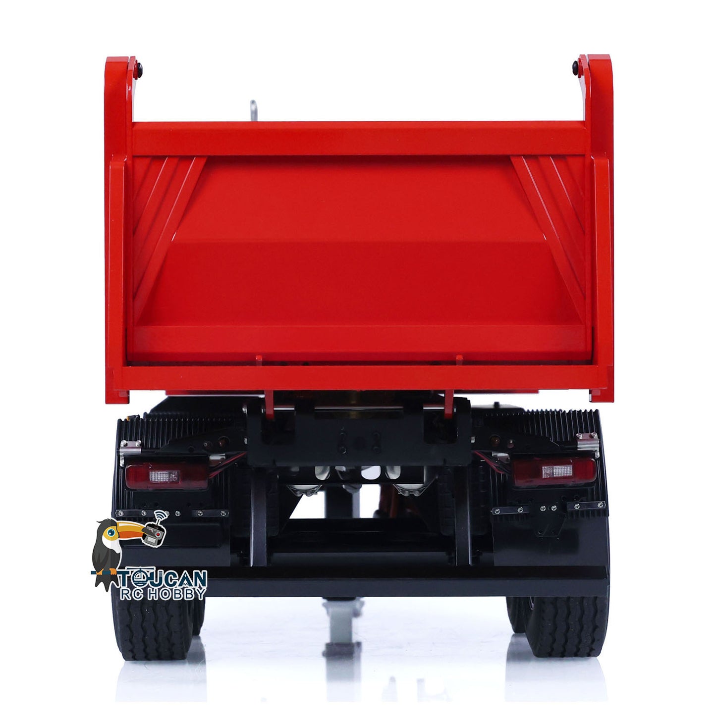 LESU A0051-C 1/14 Metal Full Dump Trailer 2-Axle Heavy Haul Transport Vehicle Electric Landing Legs LED Lights for RC Tractor Truck DIY Models for Model Enthusiast