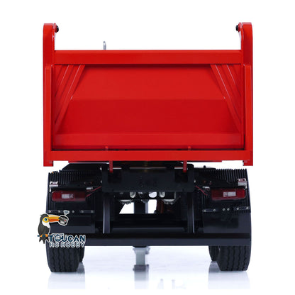 LESU A0051-C 1/14 Metal Full Dump Trailer 2-Axle Heavy Haul Transport Vehicle Electric Landing Legs LED Lights for RC Tractor Truck DIY Models for Model Enthusiast