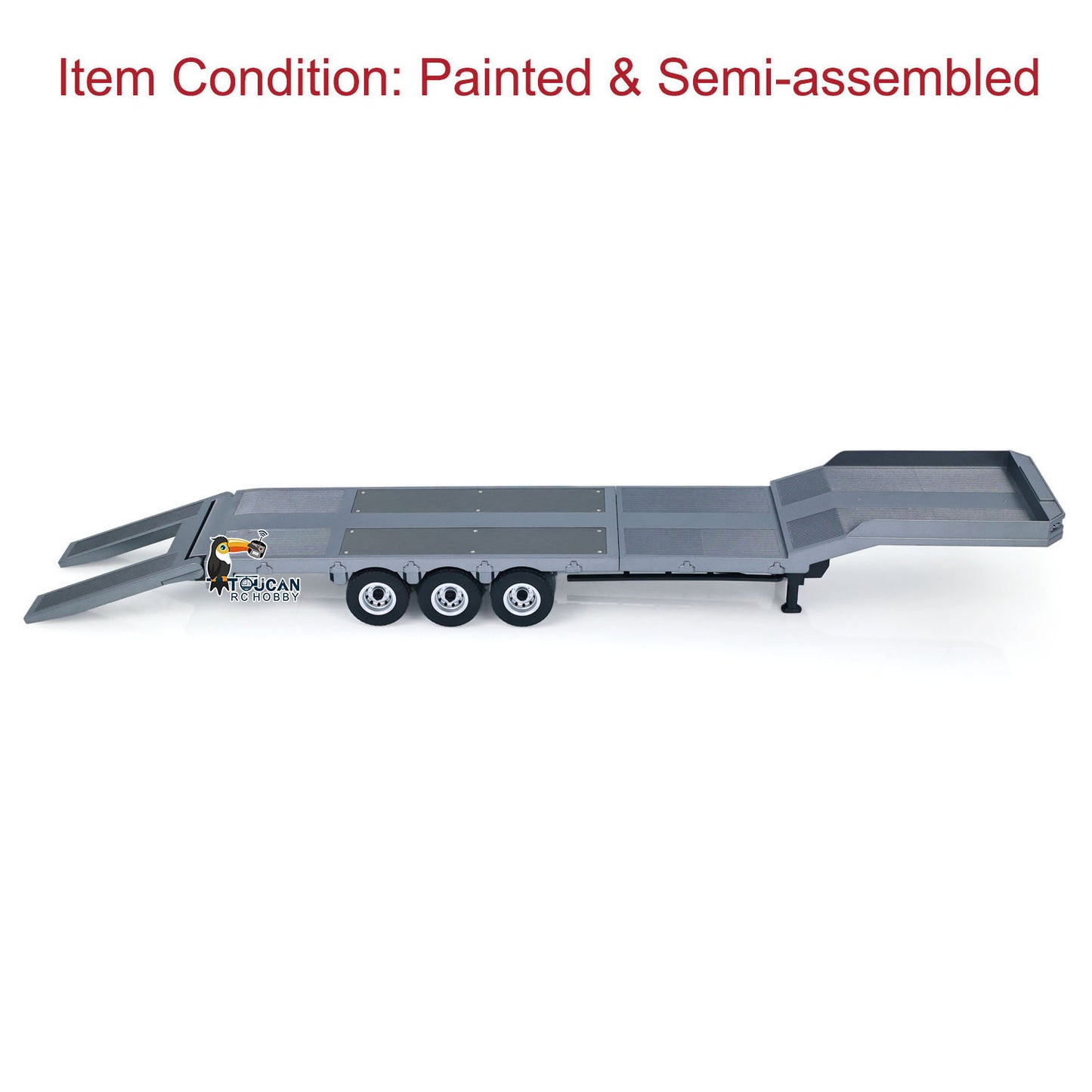 US Stock 73.5CM Plastic Semi Trailer Flatbed 1502 for 1/18 Remote Control Tractor Truck HUINA 1501 Electronic Support Legs Tail Board