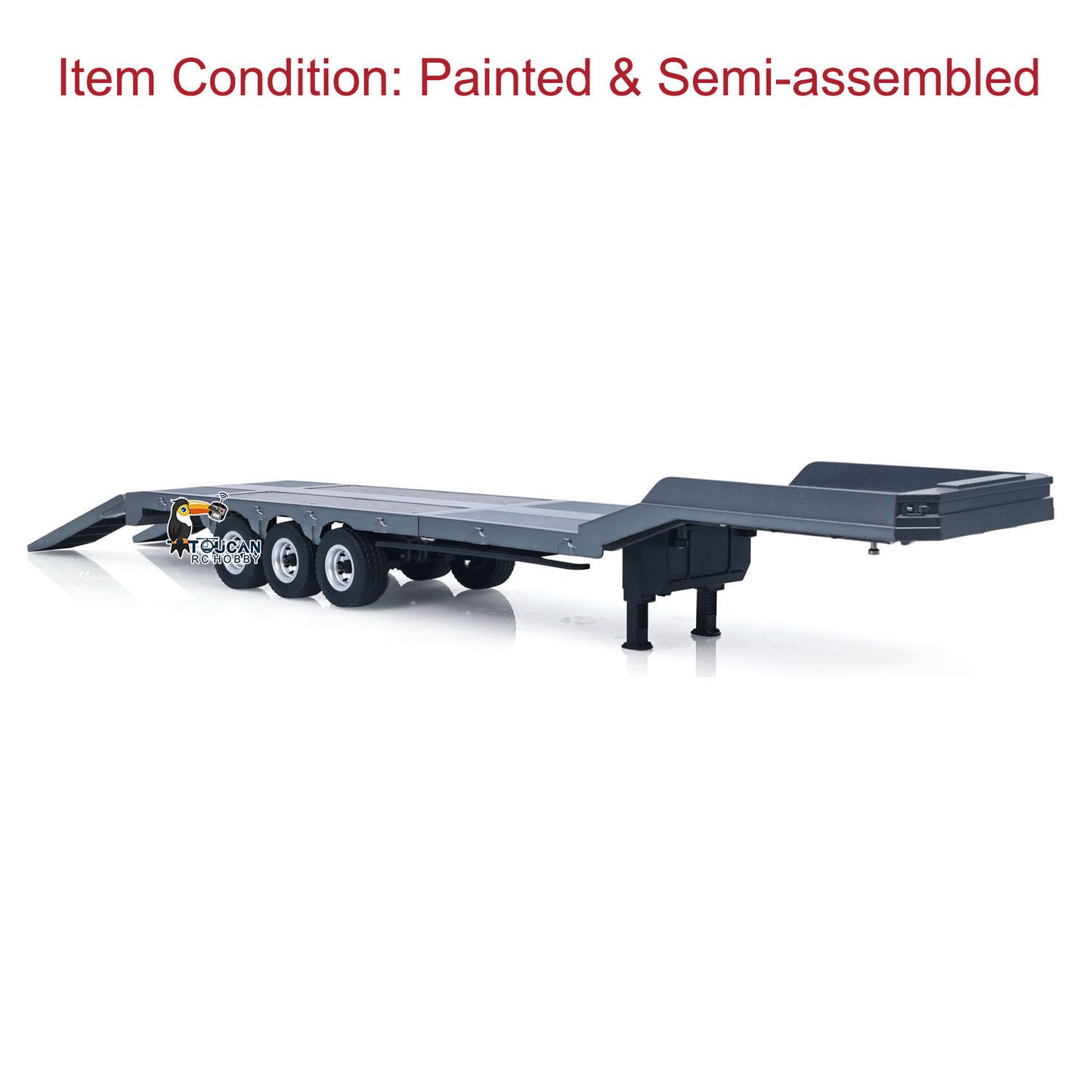 US Stock 73.5CM Plastic Semi Trailer Flatbed 1502 for 1/18 Remote Control Tractor Truck HUINA 1501 Electronic Support Legs Tail Board