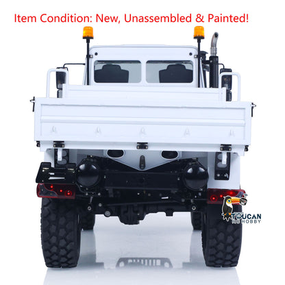 LESU U4023 1/14 Metal RC Off Road Vehicle Kit Non-Hydraulic All Terrain Light Truck Detachable Steel Cargo Bed 3 Speed Transmission Differential Locks Light Sound System for Hobby Collectors