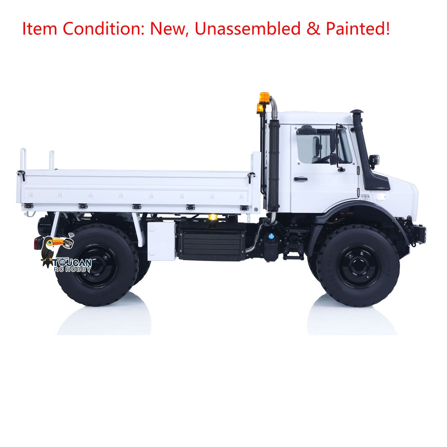 LESU U4023 1/14 Metal RC Off Road Vehicle Kit Non-Hydraulic All Terrain Light Truck Detachable Steel Cargo Bed 3 Speed Transmission Differential Locks Light Sound System for Hobby Collectors