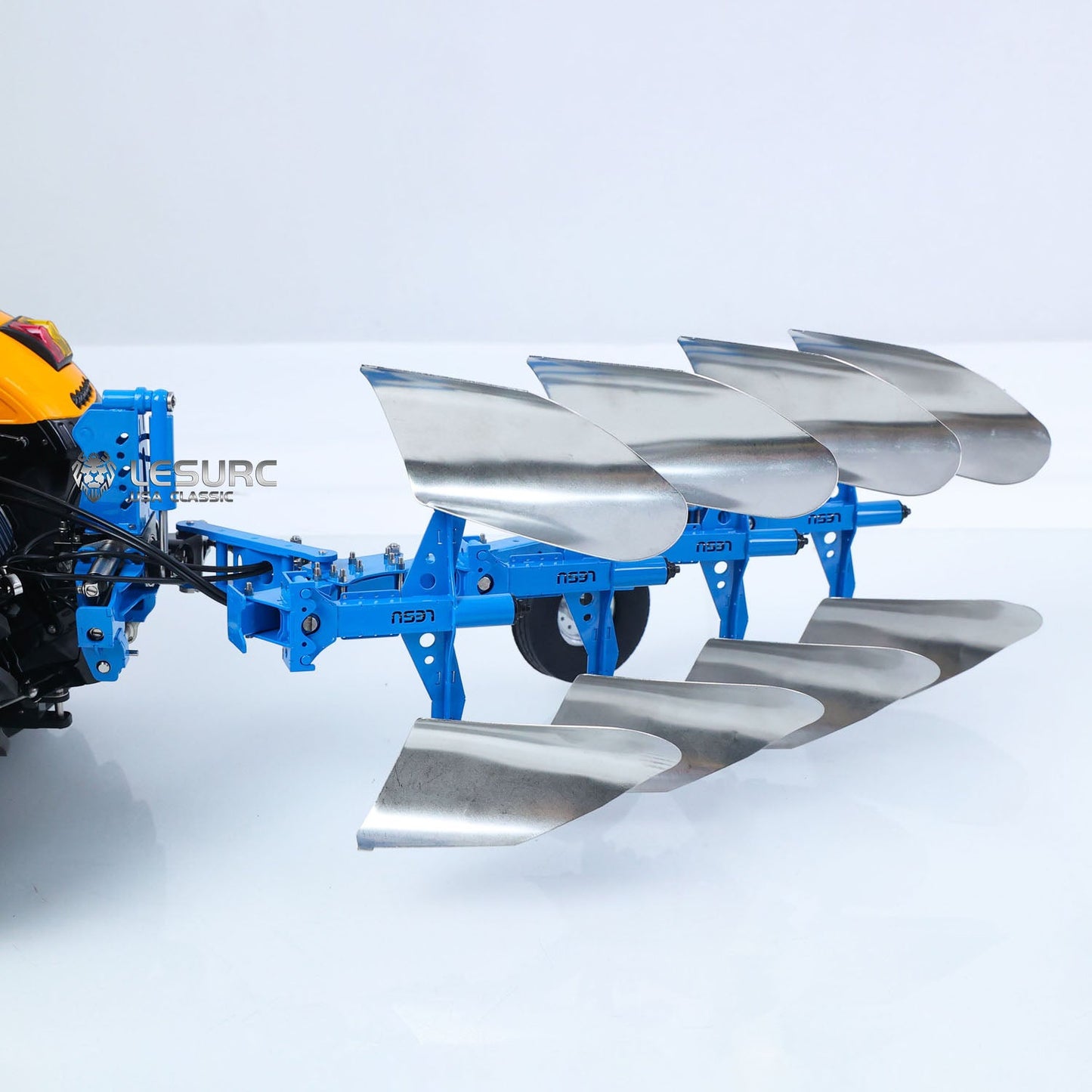 LESU C0072 1/14 Metal Hydraulic Mounted Reversible Plow Upgrade Attachment for AOUE 1050 RC Walking Tractor Agricultural Vehicle Model