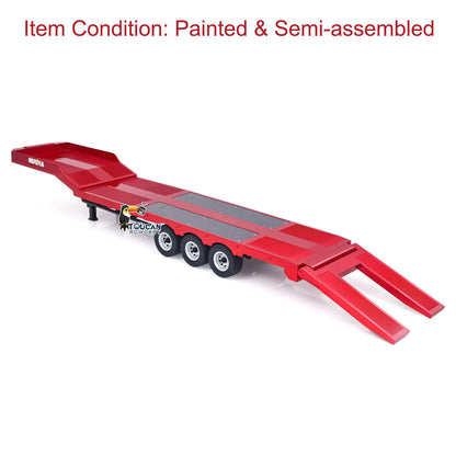 3 Axles Plastic Semi Trailer Flatbed 1502 for 1/18 RC Tractor Truck HUINA 1501 Lorry Car Model Upgrade Parts Electric Tail-Board & Lifting Legs Battery