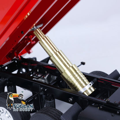 LESU A0051-C 1/14 Metal Full Dump Trailer 2-Axle Heavy Haul Transport Vehicle Electric Landing Legs LED Lights for RC Tractor Truck DIY Models for Model Enthusiast