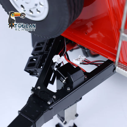 LESU A0051-C 1/14 Metal Full Dump Trailer 2-Axle Heavy Haul Transport Vehicle Electric Landing Legs LED Lights for RC Tractor Truck DIY Models for Model Enthusiast