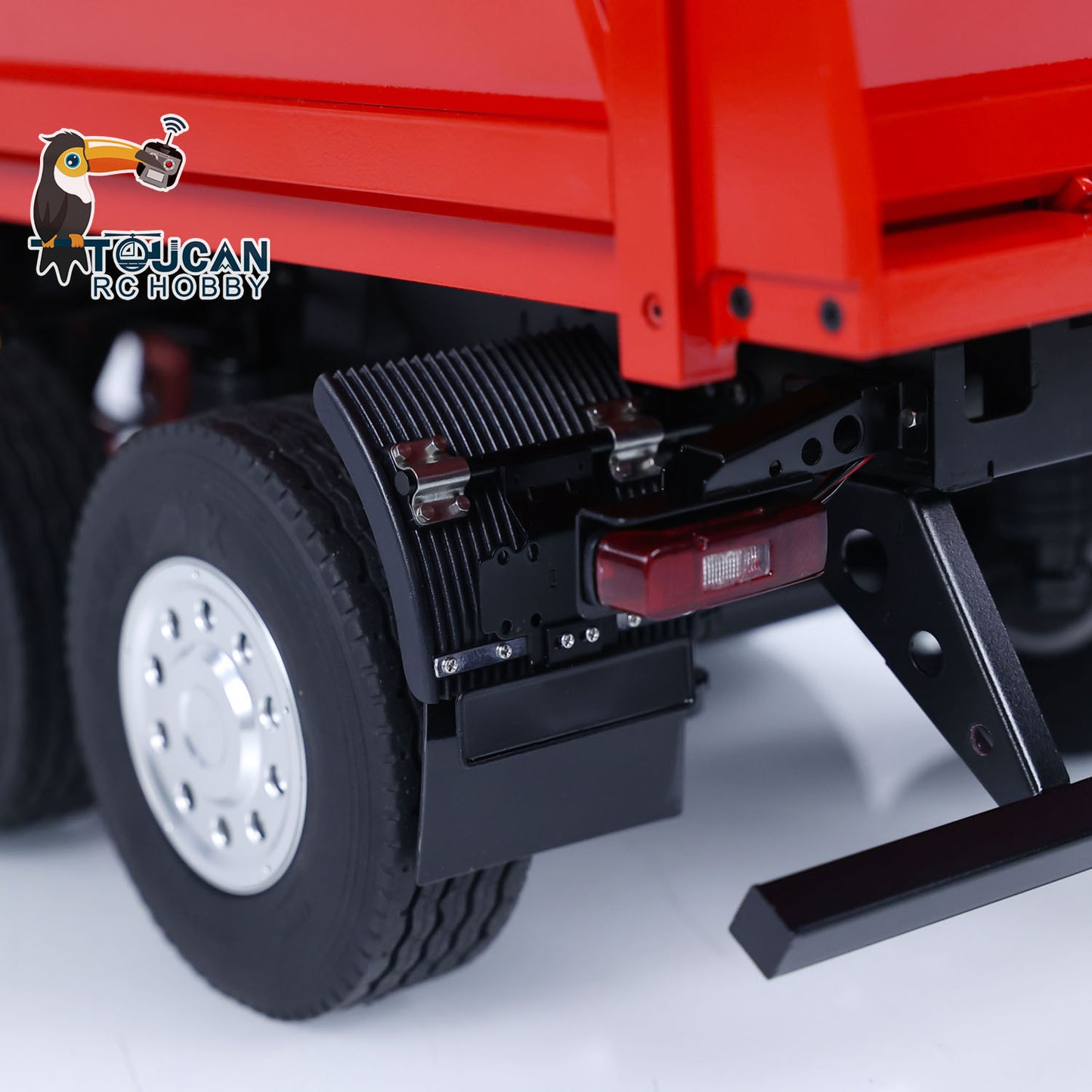 LESU A0051-C 1/14 Metal Full Dump Trailer 2-Axle Heavy Haul Transport Vehicle Electric Landing Legs LED Lights for RC Tractor Truck DIY Models for Model Enthusiast