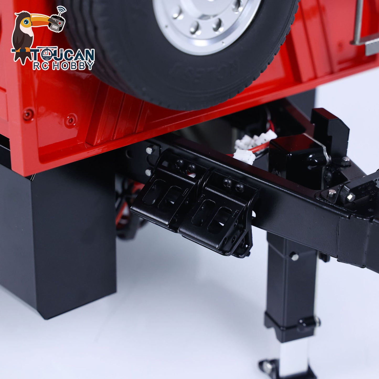 LESU A0051-C 1/14 Metal Full Dump Trailer 2-Axle Heavy Haul Transport Vehicle Electric Landing Legs LED Lights for RC Tractor Truck DIY Models for Model Enthusiast