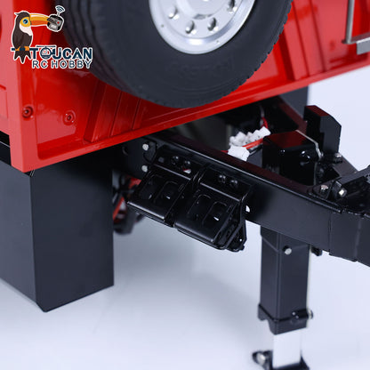 LESU A0051-C 1/14 Metal Full Dump Trailer 2-Axle Heavy Haul Transport Vehicle Electric Landing Legs LED Lights for RC Tractor Truck DIY Models for Model Enthusiast