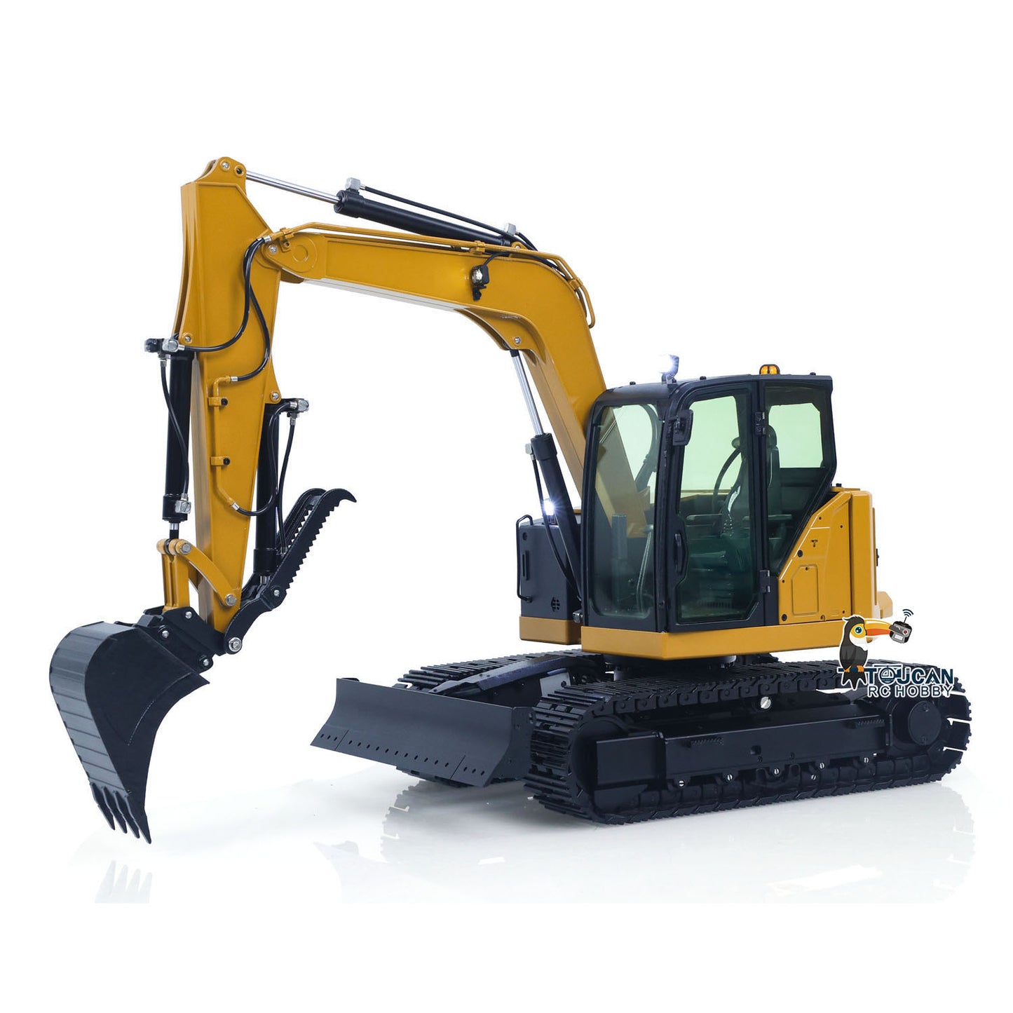 Metal 1/14 C308 Radio Control Hydraulic Excavator 4Valve RC Digger Engineering Vehicle Flysky ST8 Radio Lights Battery Assembled