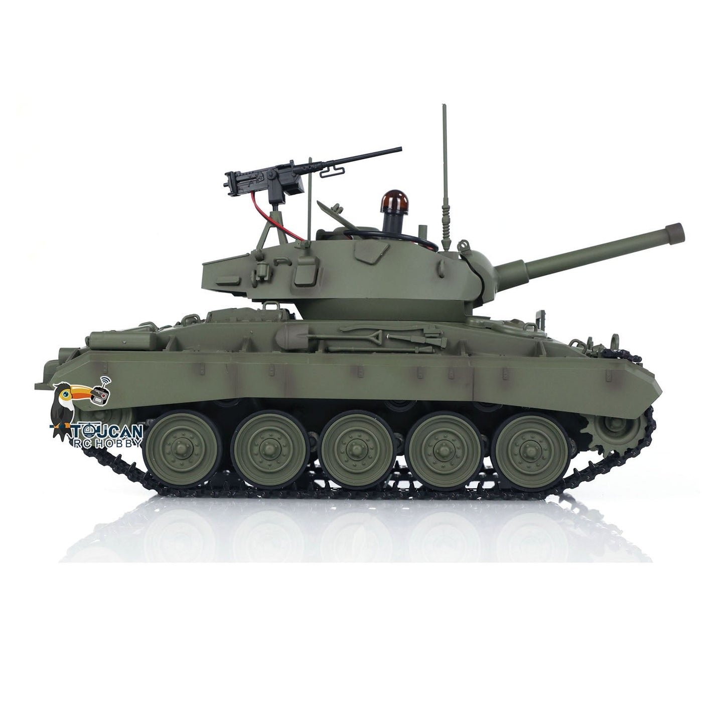 Tongde 1/16 M24 Chaffee RC Light Electric Tank Infantry Combat System Vehicle Model Barrel Recoil Without BB Shooting Unit