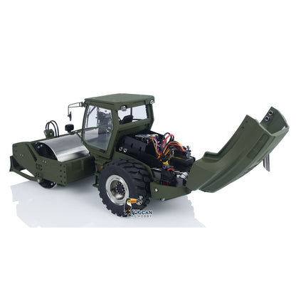LESU AOUE H13i 1/14 Metal Hydraulic RC Road Roller FlySky I6S Remote Controller Front Shovel Sound Light System for Backyard Fun