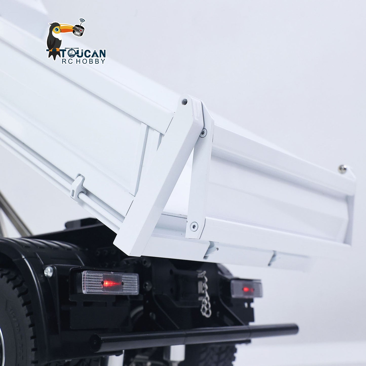 MODO 1/14 Metal 4x4 RC Hydraulic Dump Truck PNP Tipper Vehicle FlySky ST8 Controller Light Sound System Optional Spotlight Snow Blade for Construction Model Collectors