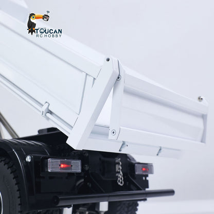 MODO 1/14 Metal 4x4 RC Hydraulic Dump Truck PNP Tipper Vehicle FlySky ST8 Controller Light Sound System Optional Spotlight Snow Blade for Construction Model Collectors