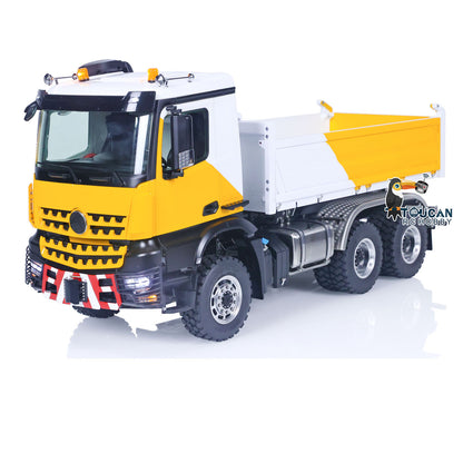 LESU K3363 Cabin 1/14 Metal 6x6 RC Hydraulic Dump Truck Model FlySky I6S Radio Controller 3 Speed Transmission Differential Lock for Club Events