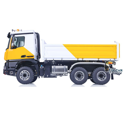 LESU K3363 Cabin 1/14 Metal 6x6 RC Hydraulic Dump Truck Model FlySky I6S Radio Controller 3 Speed Transmission Differential Lock for Club Events