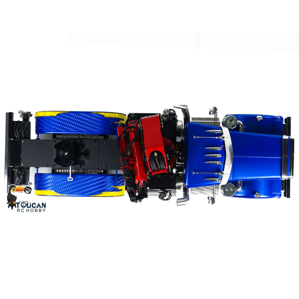 TOUCAN RC HOBBY 56344 1/14 Metal RTR RC Crane Tractor Truck 2-Speed Gearbox PL18EV Lite Remote Control Light Sound Smoke for Construction Model Collectors