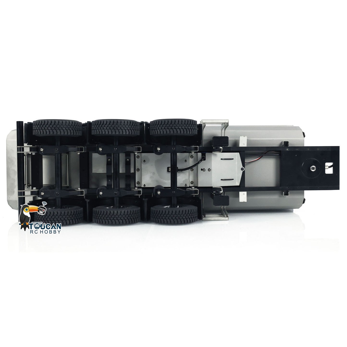 MODO 1/14 Metal RC Hydraulic Dump Trailer 3 Axles Lift Motor ESC Oil Tank Cylinder Manual Support Leg for Remote Control Tractor Trucks DIY for Adult