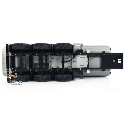 MODO 1/14 Metal RC Hydraulic Dump Trailer 3 Axles Lift Motor ESC Oil Tank Cylinder Manual Support Leg for Remote Control Tractor Trucks DIY for Adult