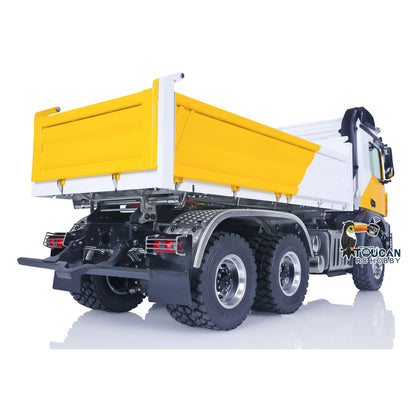 LESU K3363 Cabin 1/14 Metal 6x6 RC Hydraulic Dump Truck Model FlySky I6S Radio Controller 3 Speed Transmission Differential Lock for Club Events