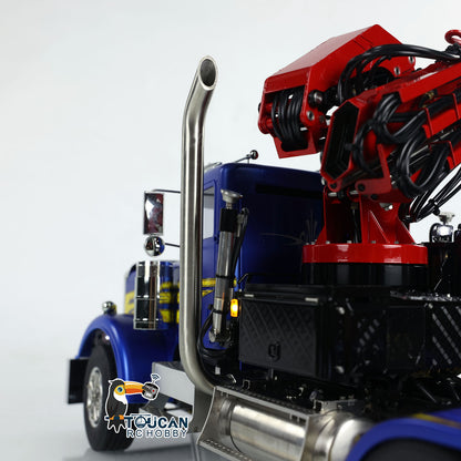 TOUCAN RC HOBBY 56344 1/14 Metal RTR RC Crane Tractor Truck 2-Speed Gearbox PL18EV Lite Remote Control Light Sound Smoke for Construction Model Collectors