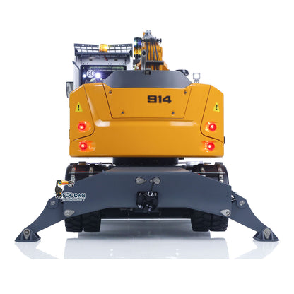 US Stock 1/14 RC Hydraulic Wheeled Excavator LR914 8-ways Valve RTR Metal Remote Control 4*4 Digger Model Axle Lock Flysky PL18EV Lite