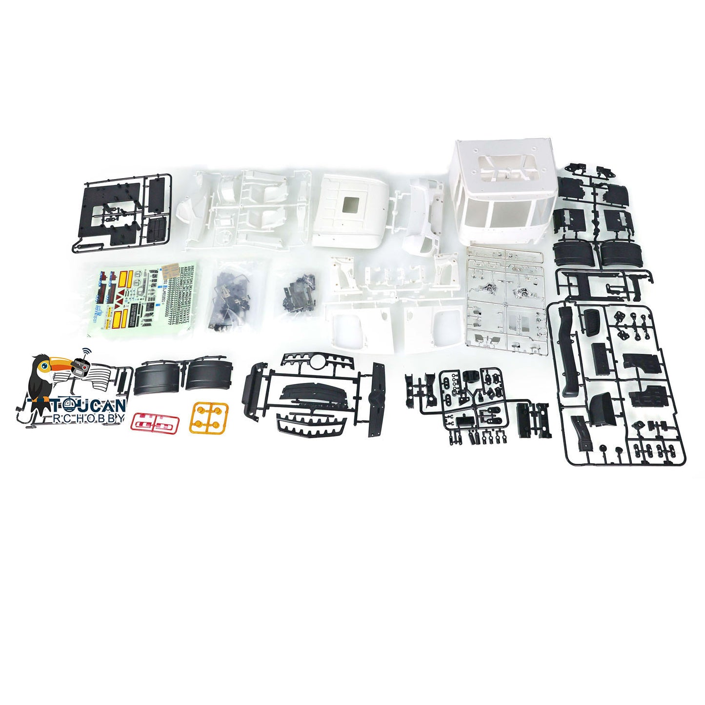 Toucan Hobby Plastic Cabin Set for DIY 1/14 RC Tractor Remote Controlled Truck Toy Car DIY Accessory Model 3363 Openable Door
