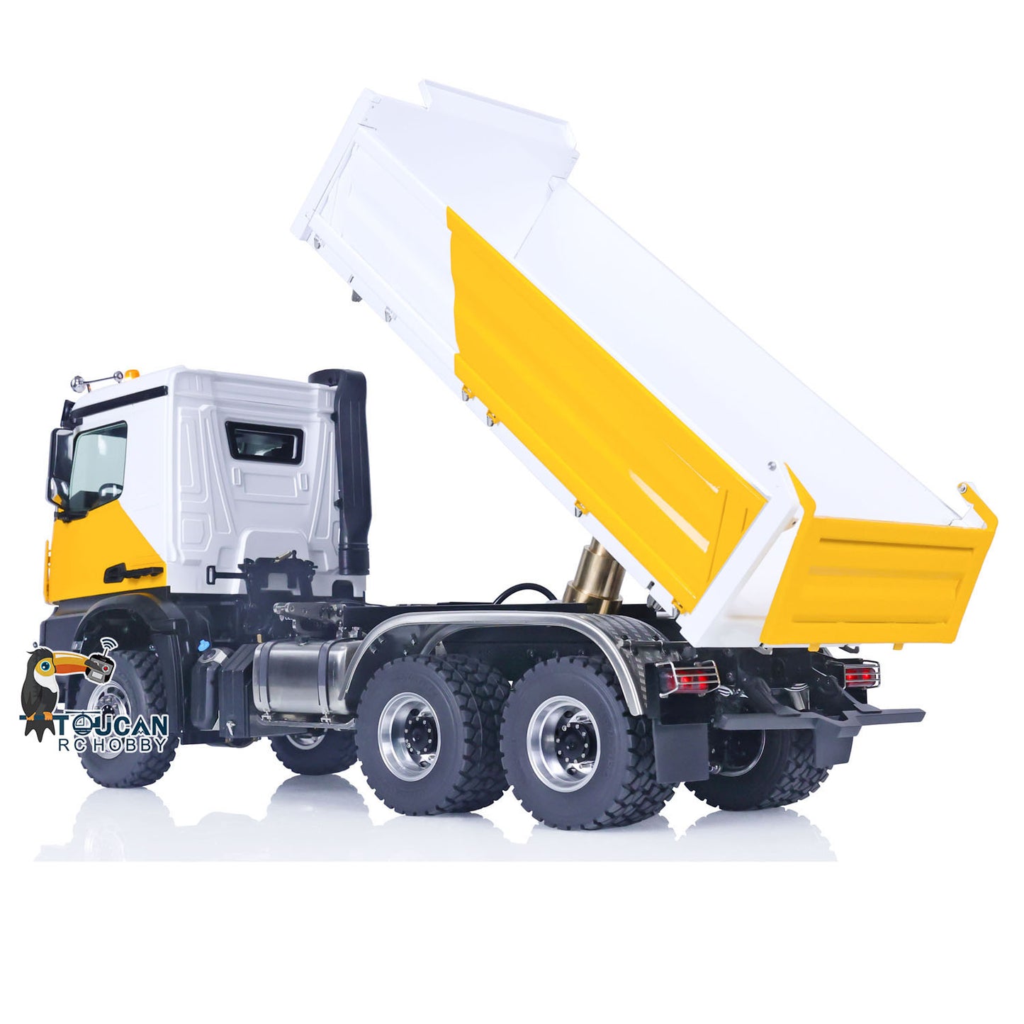 LESU K3363 Cabin 1/14 Metal 6x6 RC Hydraulic Dump Truck Model FlySky I6S Radio Controller 3 Speed Transmission Differential Lock for Club Events
