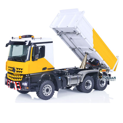 LESU K3363 Cabin 1/14 Metal 6x6 RC Hydraulic Dump Truck Model FlySky I6S Radio Controller 3 Speed Transmission Differential Lock for Club Events
