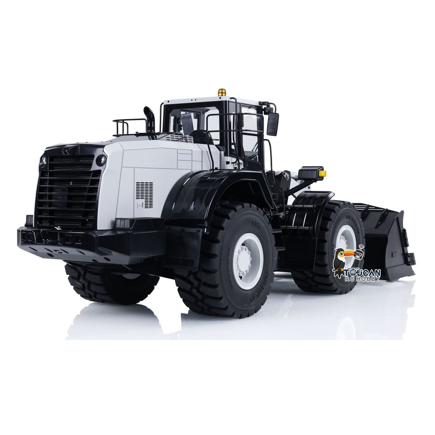 1/14 RC Metal Hydraulic Loader WA480 Electric Construction Heavy Machine Quick Coupler Fork Bucket Light Sound ST8 Radio Battery